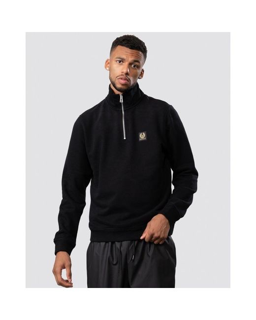 Belstaff Black Quarter Zip Sweatshirt for men