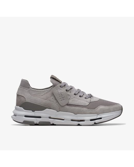 Clarks Gray Nxe Lo Suede Trainers for men
