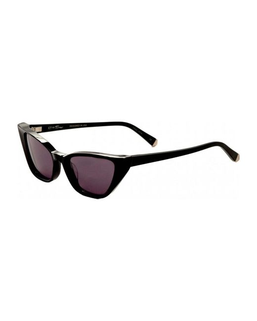 Kate Young For Tura Black K557-Blk-54 K557 54 Blk Fawn Sunglasses