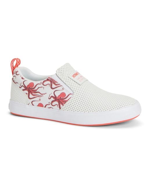 XtraTuf Sharkbyte Canvas Damestrainers Crème in het White