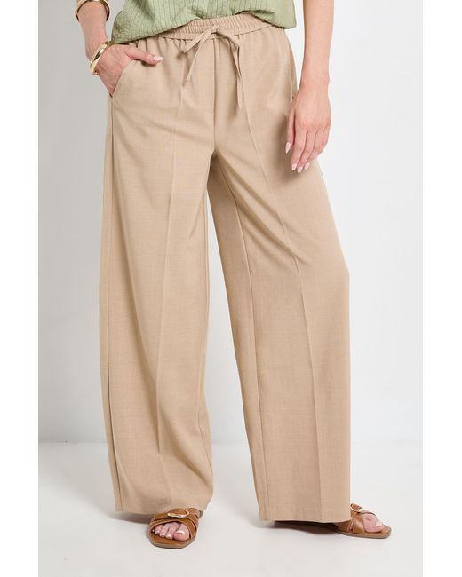 PRINCIPLES Natural Straight Leg Elasticated Waist Trousers