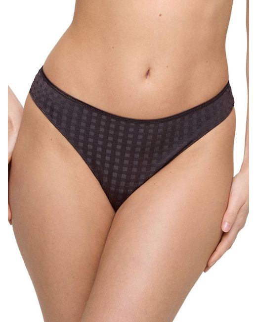 Marie Jo Black Avero Mid Rise Thong Sweet Chocolate