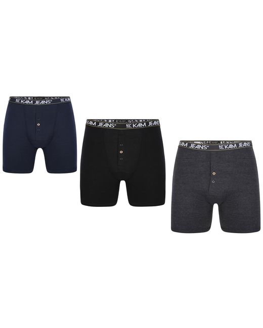 KAM Jeanswear Black Kam Big & Tall Underwear Multipack Of 3 for men