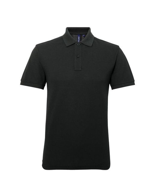 Asquith & Fox Black Short Sleeve Performance Blend Polo Shirt (Bottle) for men