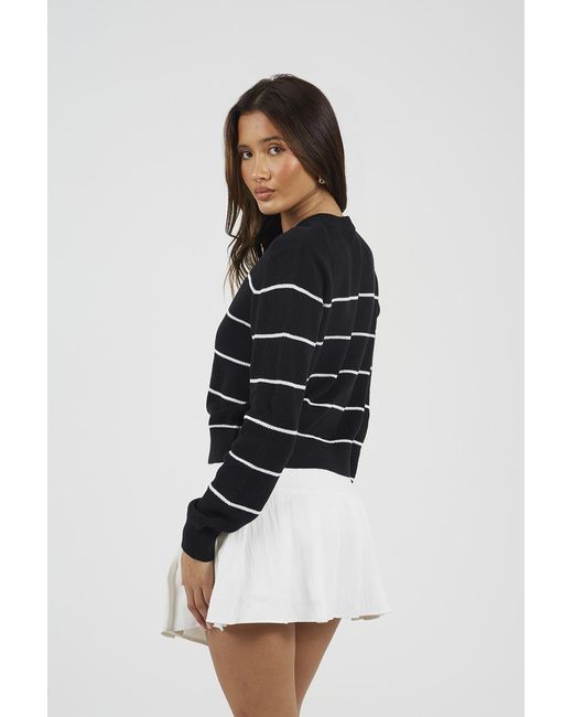 Brave Soul Blue Striped Fisherman Knit Cardigan