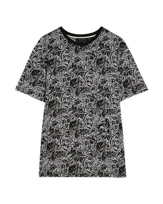 Ted Baker Black Tenant Aop T-Shirt for men