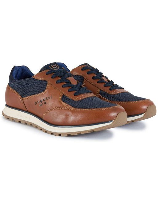 Bugatti Blue Casual Logo Trainers for men