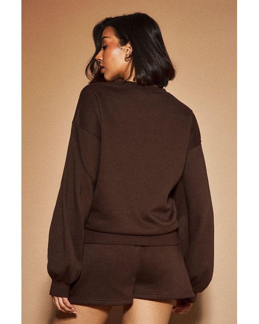 DSGN Studio Brown Boxy Crew Neck Sweatshirt