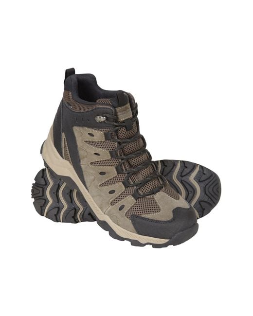 Mountain Warehouse Brown 'Rapid' Walking Boots With Deep Lugs Waterproof Rain Shoes for men