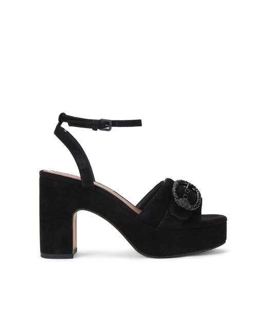 Kurt Geiger Black Suede Greenwich Platform Sandal Sandals