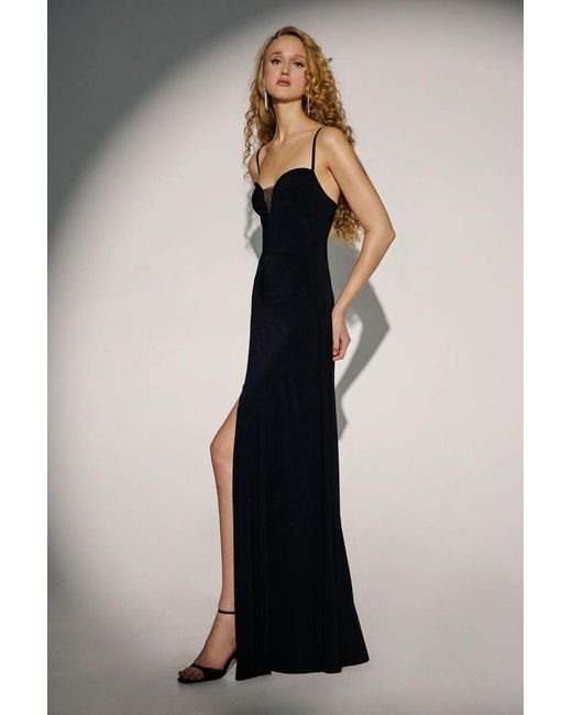 Hiccup Blue V-Neck Maxi Dress With Slit