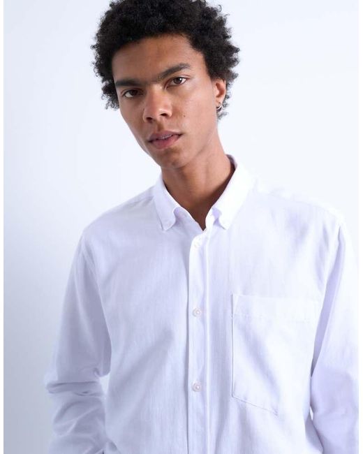 Topman Purple Long Sleeve Textured Formal Shirt for men