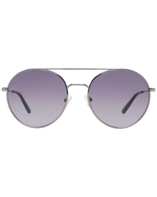Gant Purple Gunmetal Oval Sunglasses With Lenses for men