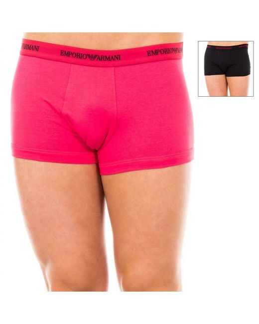 Emporio Armani Pink Pack-2 Retro Elastic Cotton Boxers 111210-5A717 for men