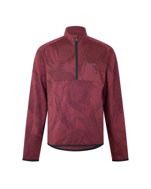 Boss Purple Desert Active Funnel Neck High Collar Long Sleeve T-Shirt for men