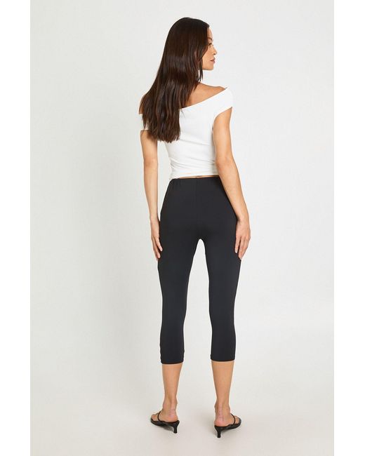 Boohoo Black Tall Sculpting Matte Slinky Capri Pant
