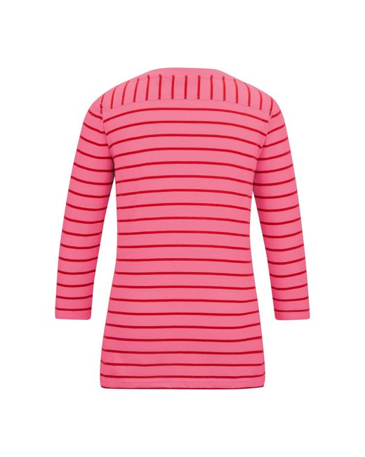 Regatta Pink Ladies Baylette Ii Striped T-Shirt Lemonade/High Risk)