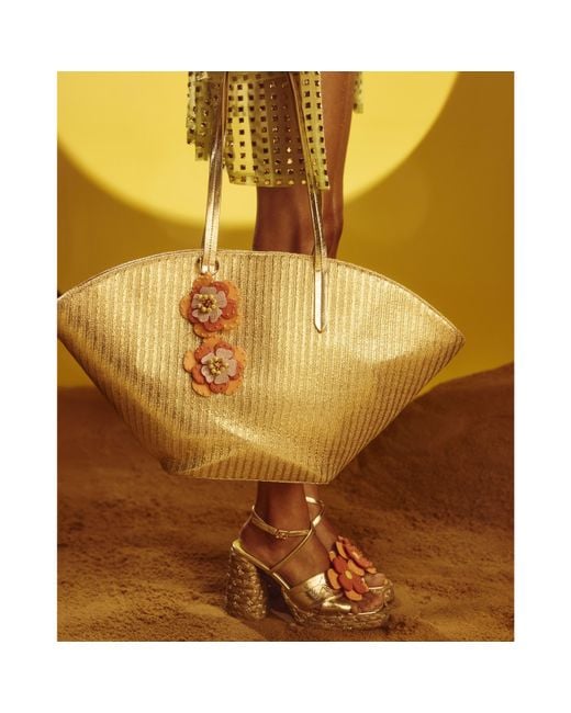 River Island Multicolor Sandals Raffia Heel Flower