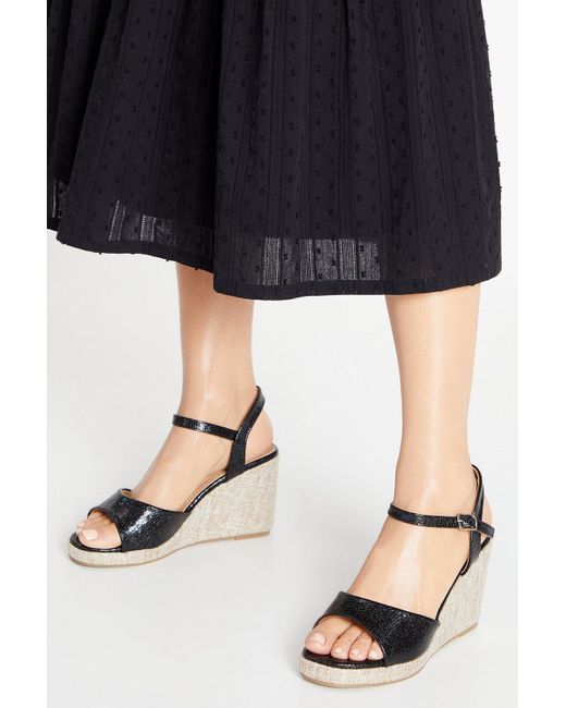 Wallis Black Dexy High Wedge Sandals