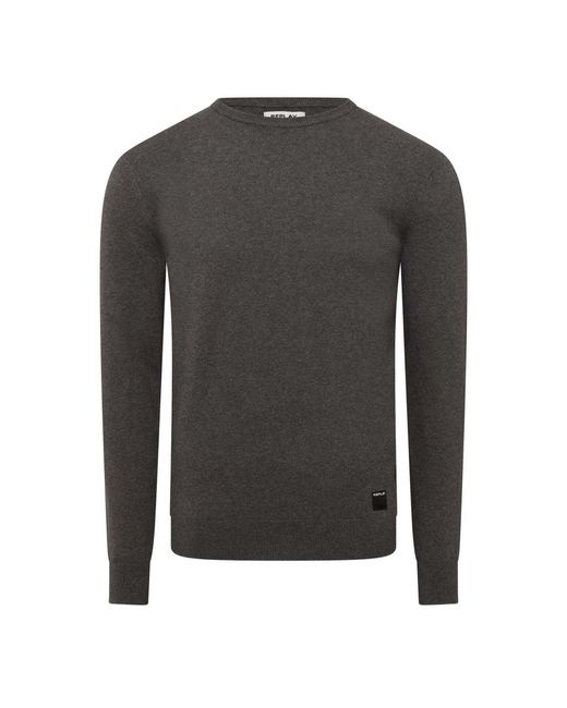 Replay Gray Crewneck Sweater for men