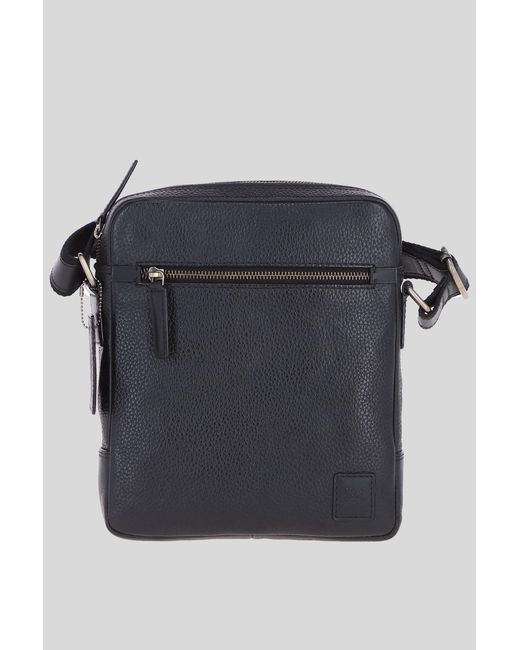 Ashwood Leather Black 'Logan' Real Messenger Bag for men