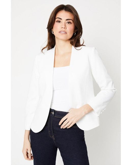 Wallis White Mid Length Edge To Jacket