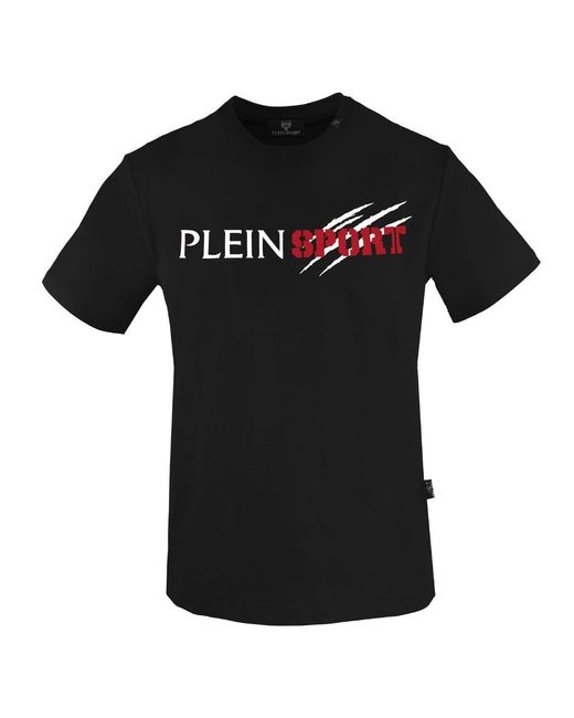 Philipp Plein Black Scratched Logo T-Shirt Cotton for men