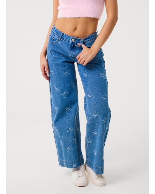 Pink Vanilla Blue Ribbon Bow Jeans