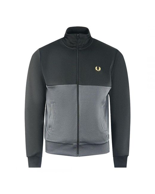 Fred Perry Black Colour Block Design Track Jacket for men