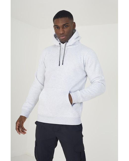 Brave Soul White 'Schizoid' Hoodie With Kangaroo Pocket for men