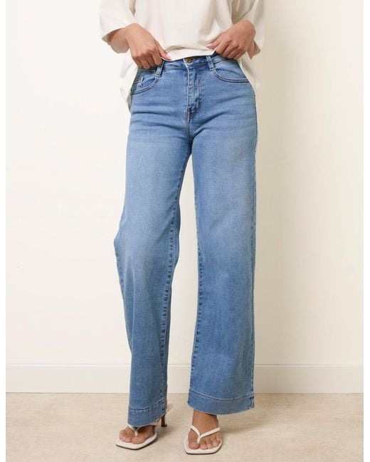 Blue Vanilla Blue Hem Wide Leg Soft Jeans