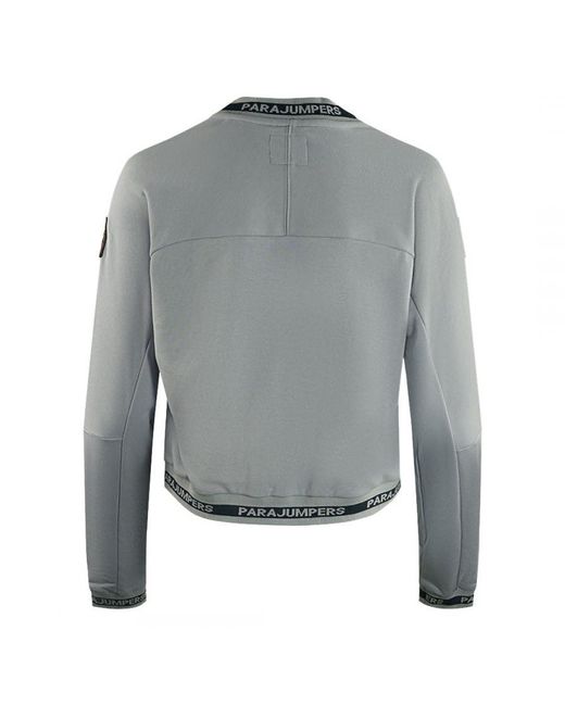 Parajumpers Gray Vale Brand Logo Taped Hems Vapour Cropped Jumper for men