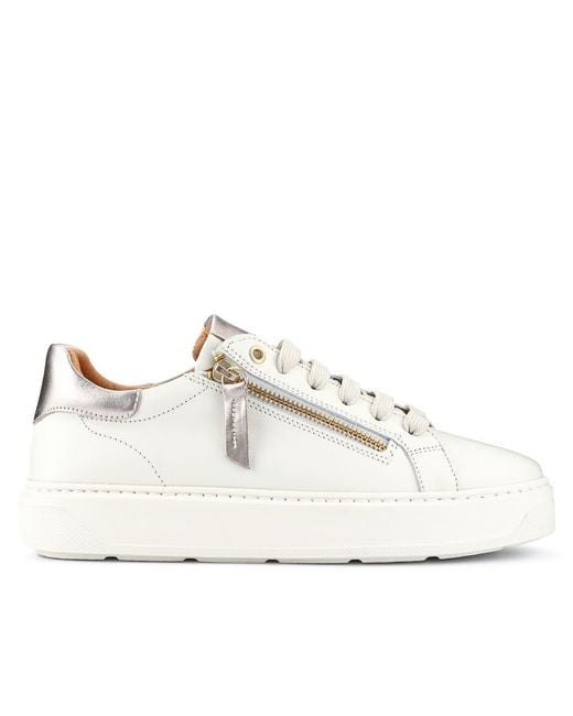 Jones Bootmaker White Paulina Chunky Leather Trainers