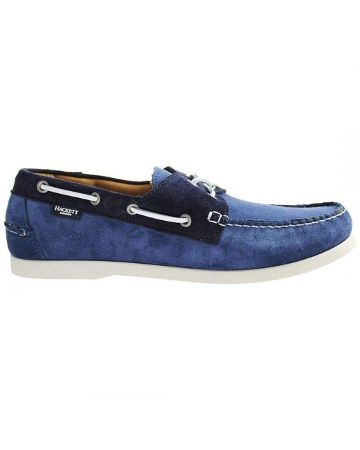 Hackett Blue Boat Shoes Leather for men