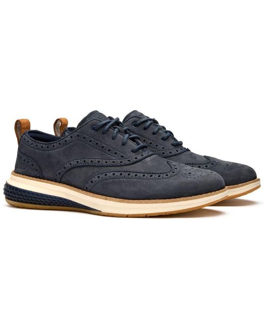 Cole Haan Blue Original Grand Energy Weave Wingtip Shoes for men