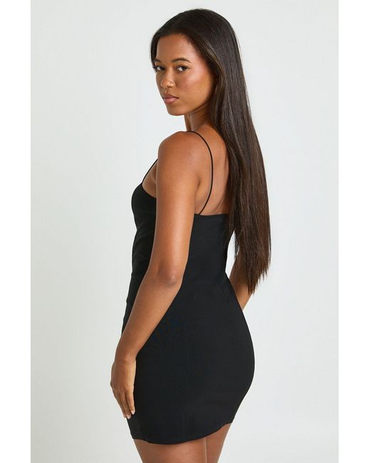 Boohoo Black Strappy Cami Mini Dress