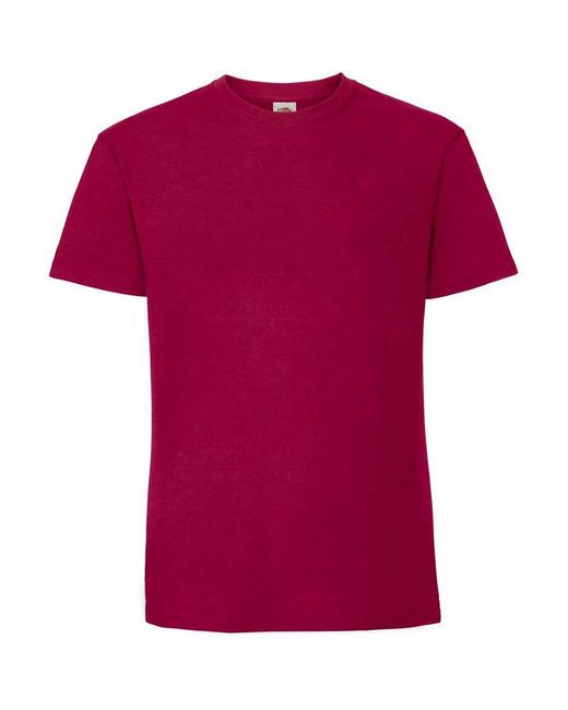 Fruit Of The Loom Red Ringspun Premium T-Shirt (Cranberry) for men