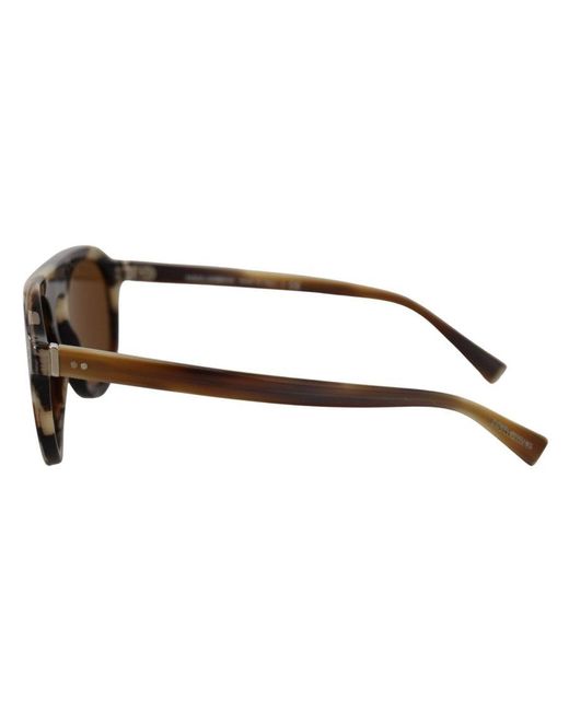 Dolce & Gabbana Brown Jazz Tortoise Oval Sunglasses With 100% Uv Protection