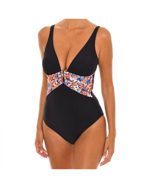 Teleno Blue V-Neck Swimsuit Eb0321B