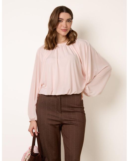 Blue Vanilla Pink Batwing Puffball Blouse