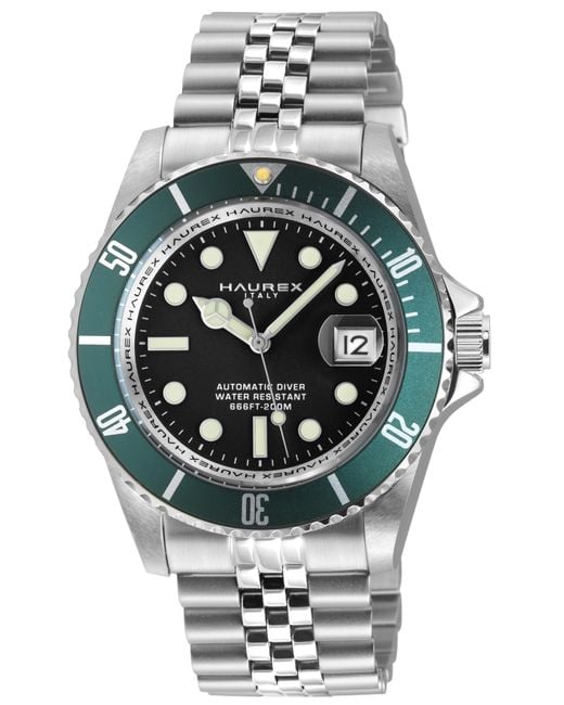 Haurex Italy Gray Eterno 316L Stainless Steel Case Bezel Dial Bracelet Watch for men