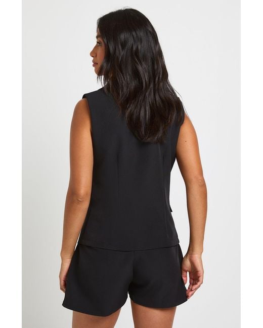 Boohoo Black Petite Tailored High Waist Short