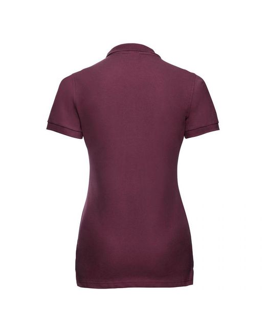 Russell Purple Ladies Stretch Short Sleeve Polo Shirt