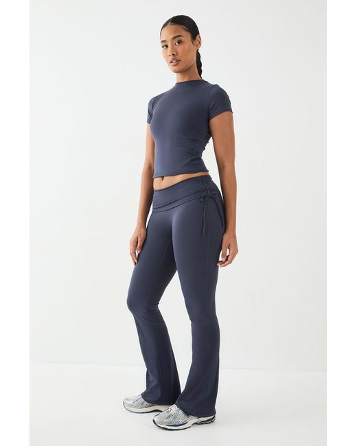 DSGN Studio Blue Sculpt Ruched Side Flared Legging