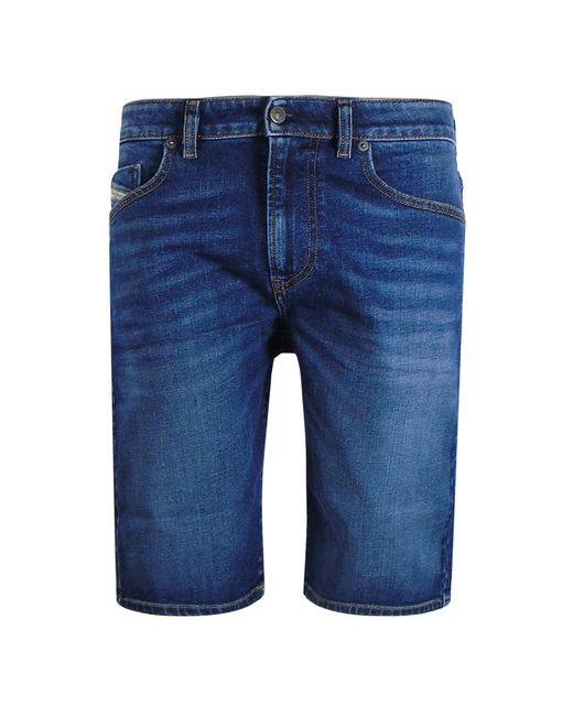 DIESEL Blue Slim-Short Denim Shorts Cotton for men