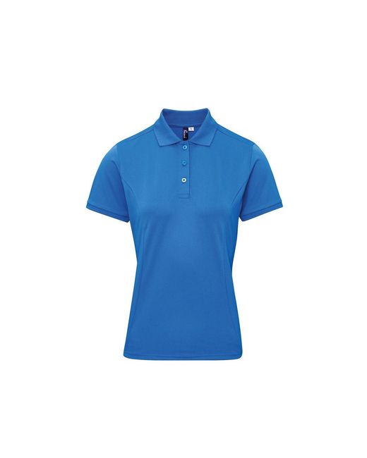 PREMIER Blue Ladies Coolchecker Plus Polo Shirt (Sapphire)