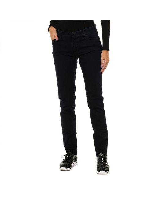 Armani Black S Long Skinny Fit Pants 6x5j28-5dzfz Cotton