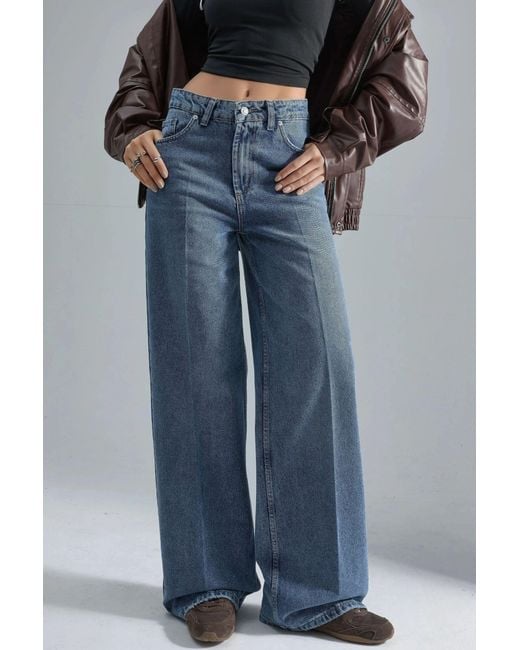 Hiccup Blue Squalo High Waist Wide Leg Jeans