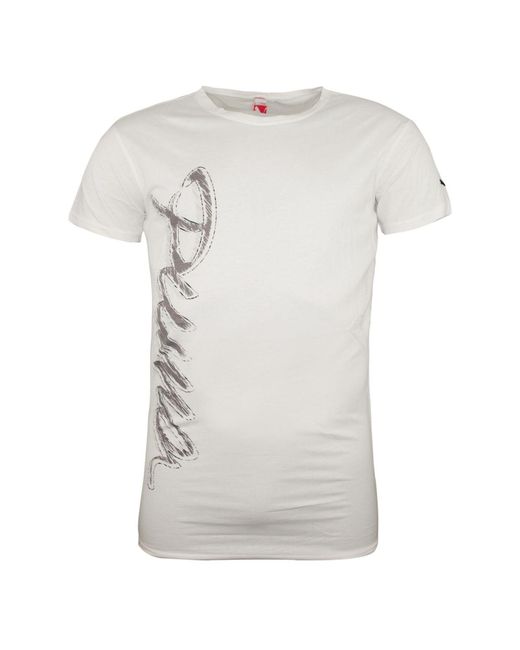 PUMA White Oversize Short Sleeved T-Shirt Graphic Tee 822354 01