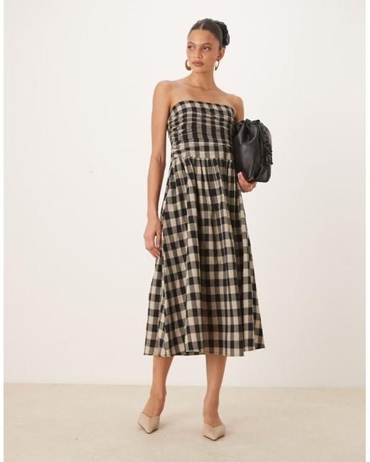 Nobody's Child Natural Felicity Bandeau Drop Waist Midi Dress